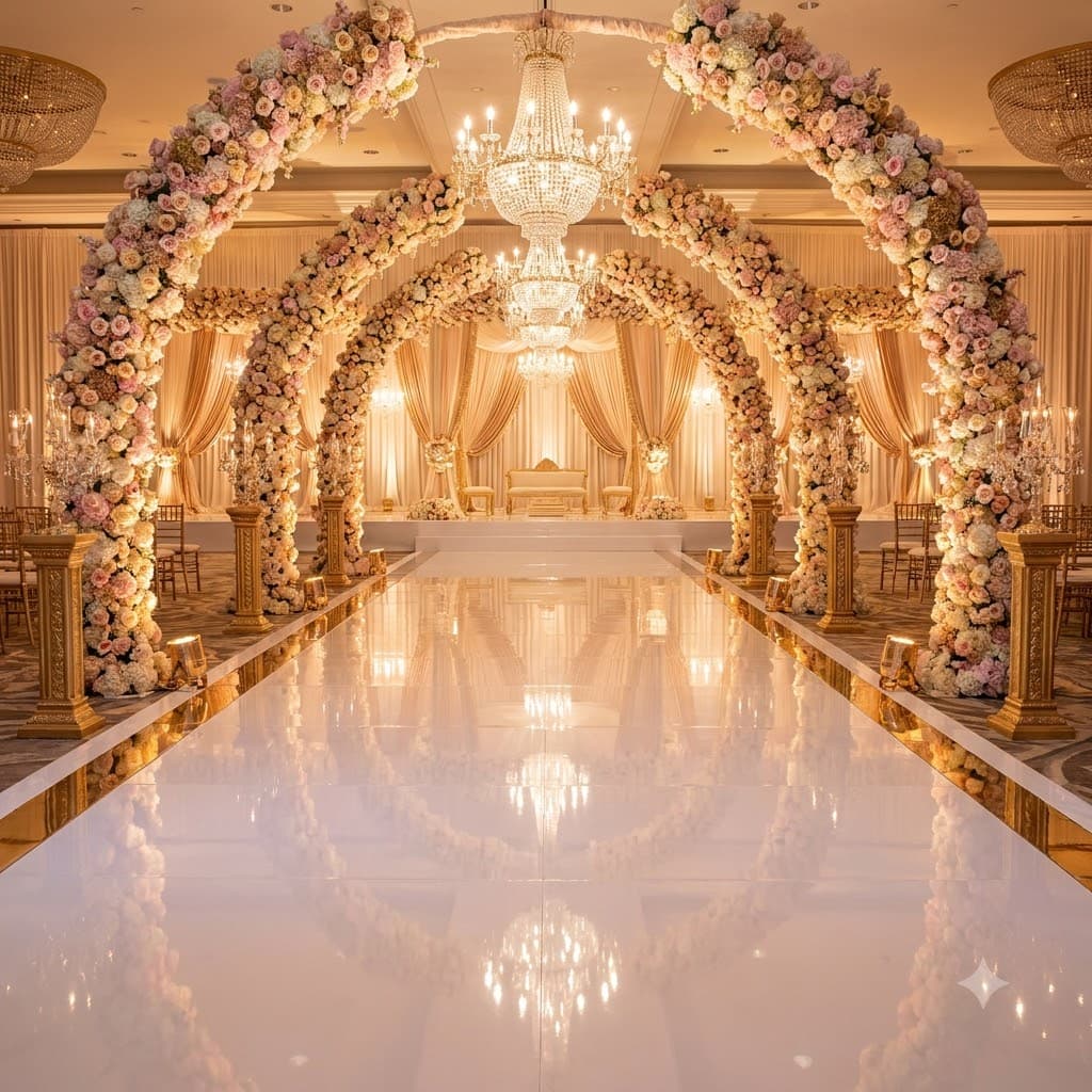 Seamless White Gloss Vinyl Event Stage and Dance Floor Runner
